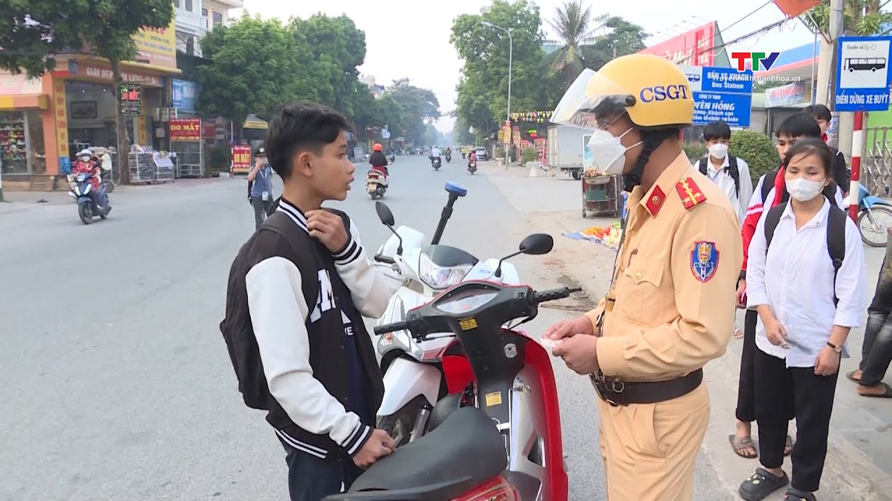 Công an huyện Triệu Sơn xử lý tình trạng học sinh vi phạm pháp luật về an toàn giao thông