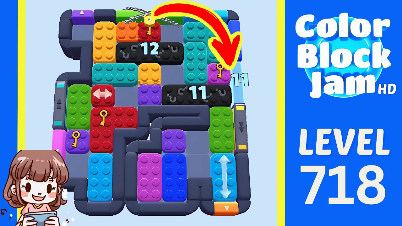 Color Block Jam Level 718 Solution Walkthrough