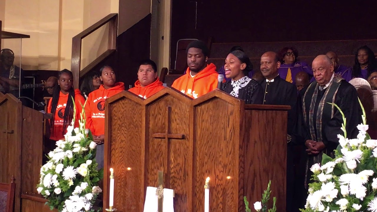 M.O.M. Leadership Student Speaks School Safety at First AME Church