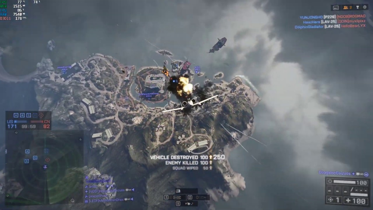 Battlefield 4 - Jet noob lands first jdam onto jet in 2020