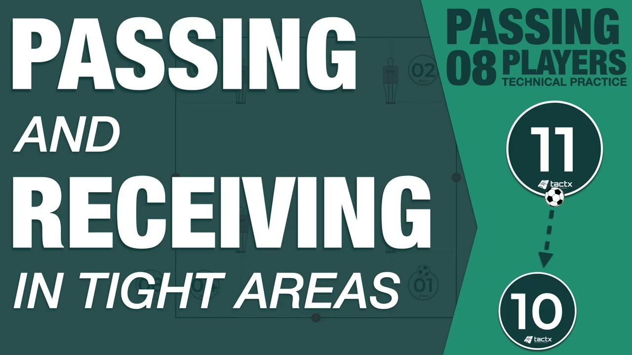 Passing Football Drill - Receiving in Tight Areas - Technical Practice