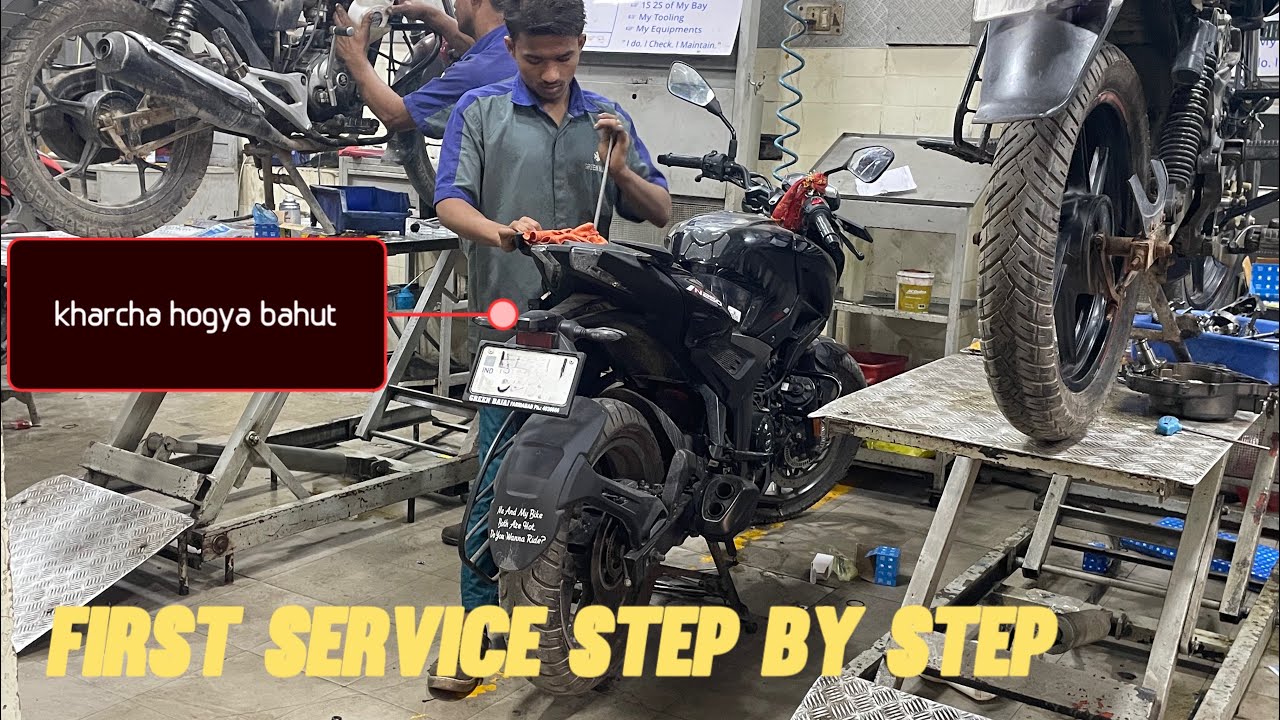 Pulsar N250 first service | itna jada bill😭😭 #bajaj #n250 #pulsar #service