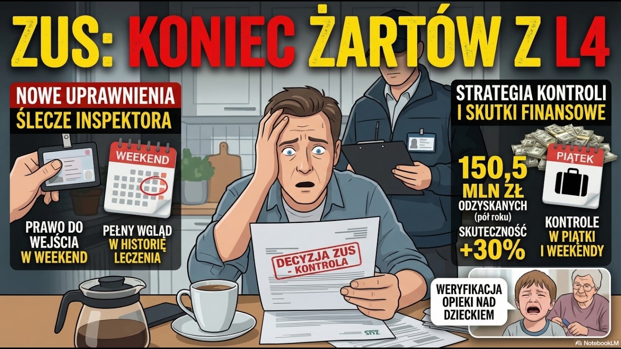 ZUS puka w niedzielę? 🕵️&zwj;♂️ Kontrola L4 w sobotę? To nie żart! Nowe przepisy 2026.