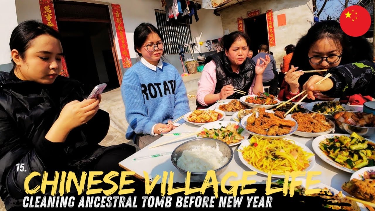 Cleaning Chinese Ancestral Tomb before New Year | Chinese Village Life