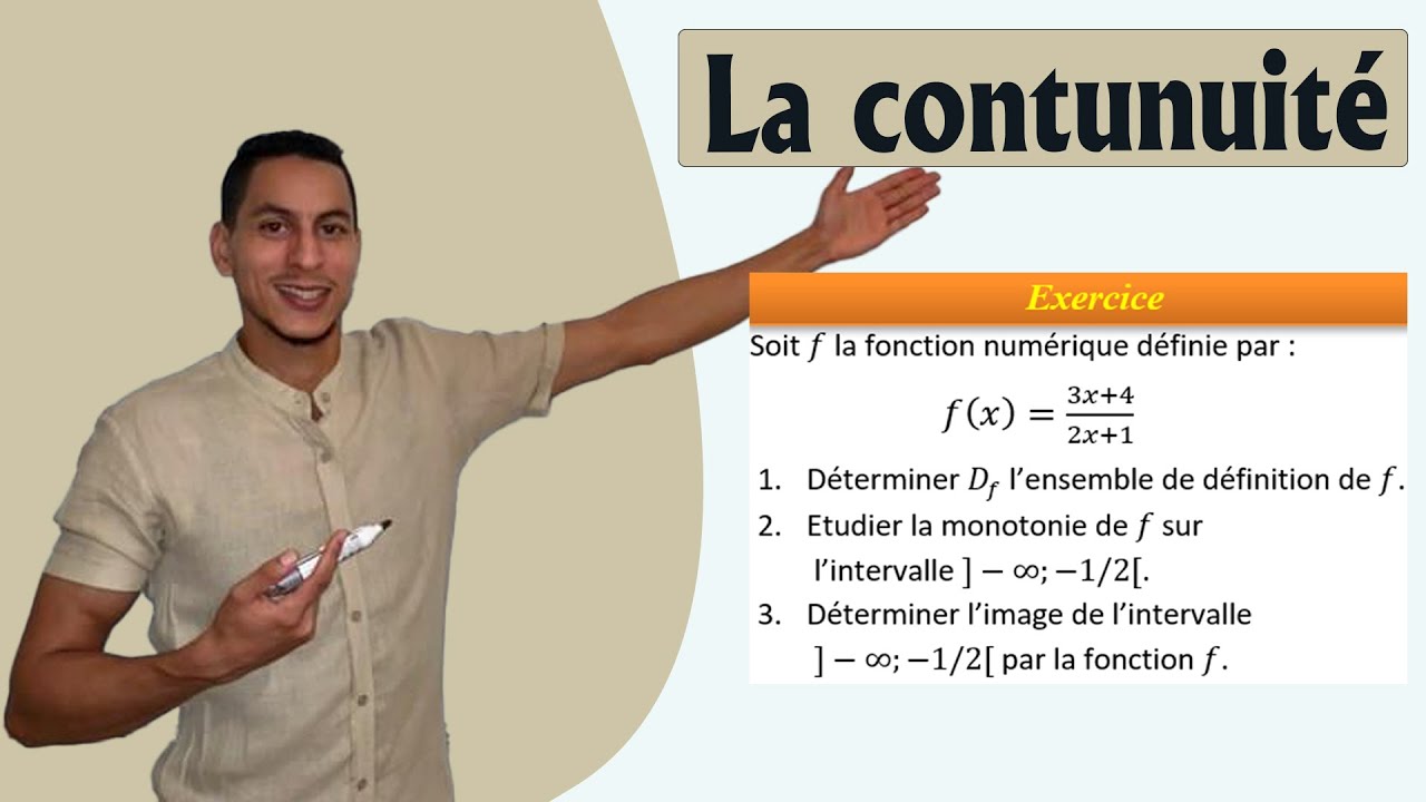 continuité 2bac exercices - image d'un intervalle par une fonction continue et strictement monotone