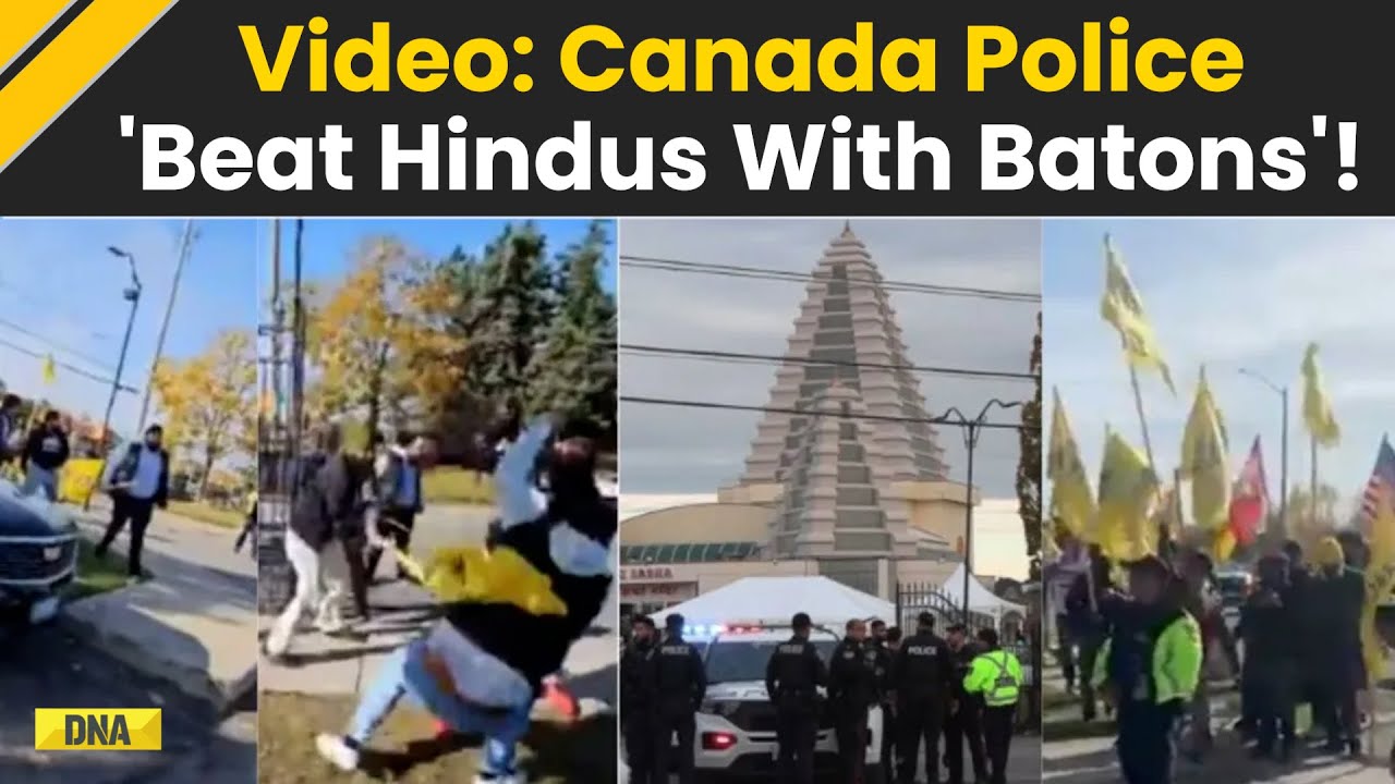 Did Canadian Police 'Punch And Beat' Hindus Protesting Against Khalistanis? | Canada Temple Attack