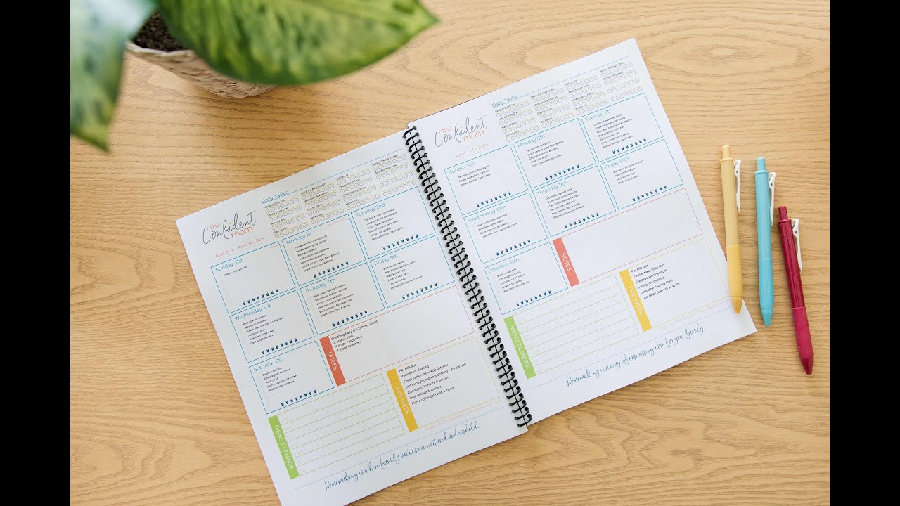 The Confident Mom Weekly Household Planner
