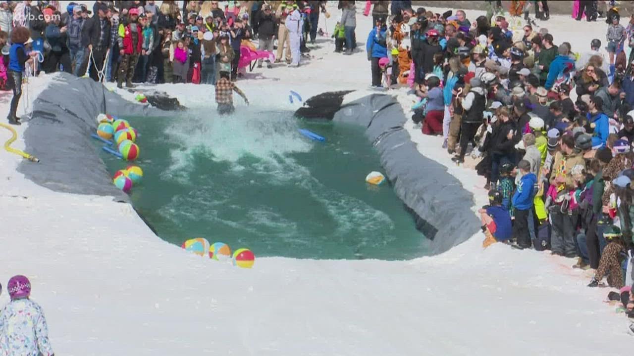 Bogus Basin ends ski season with largest 'pond skim' turnout