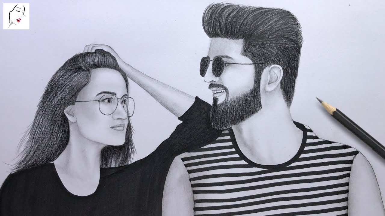 Couple Drawing easy step by step | How to draw | Pencil Sketch | Couple Drawing | The Crazy Sketcher