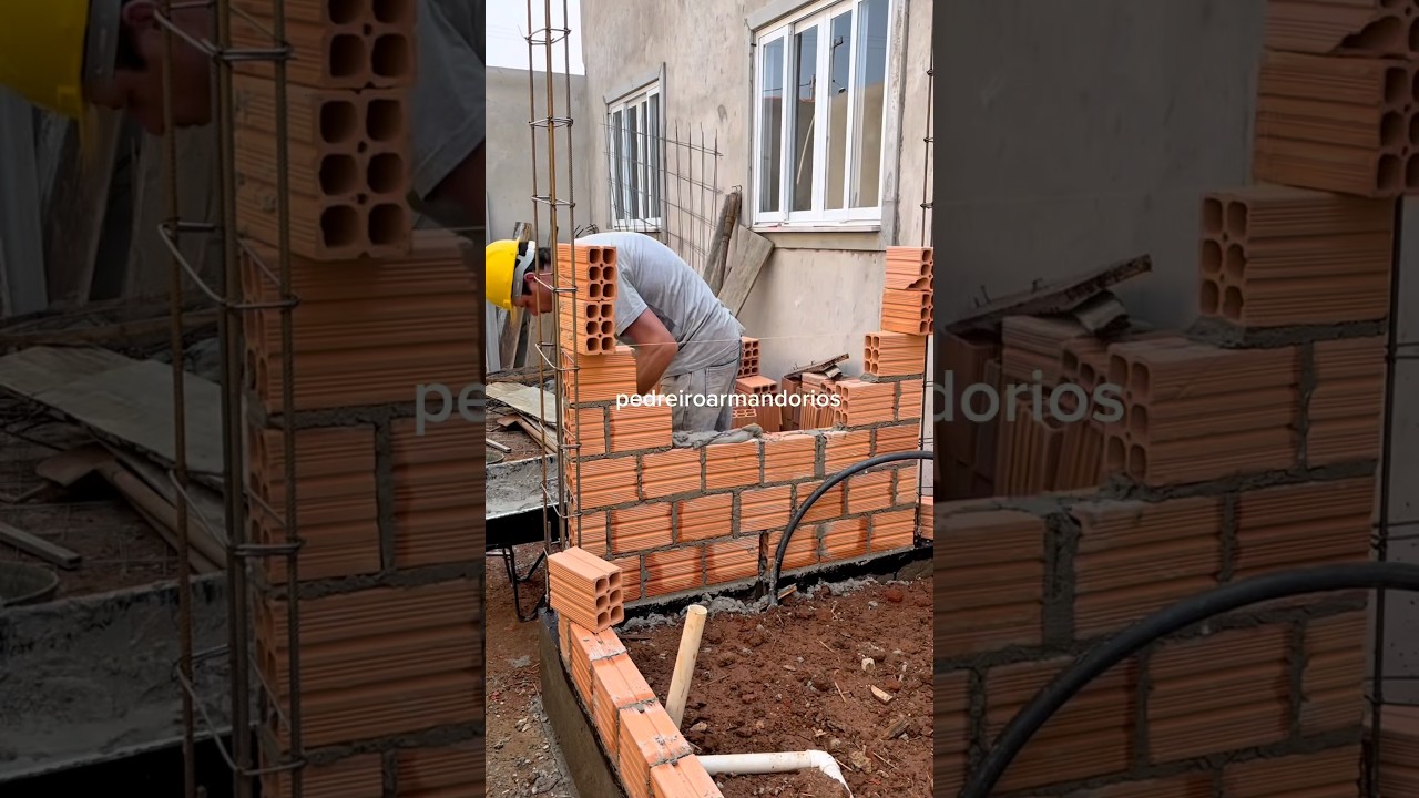 Como assentar tijolos, alvenaria top #construcaocivil #obras #pedreiro #reformas