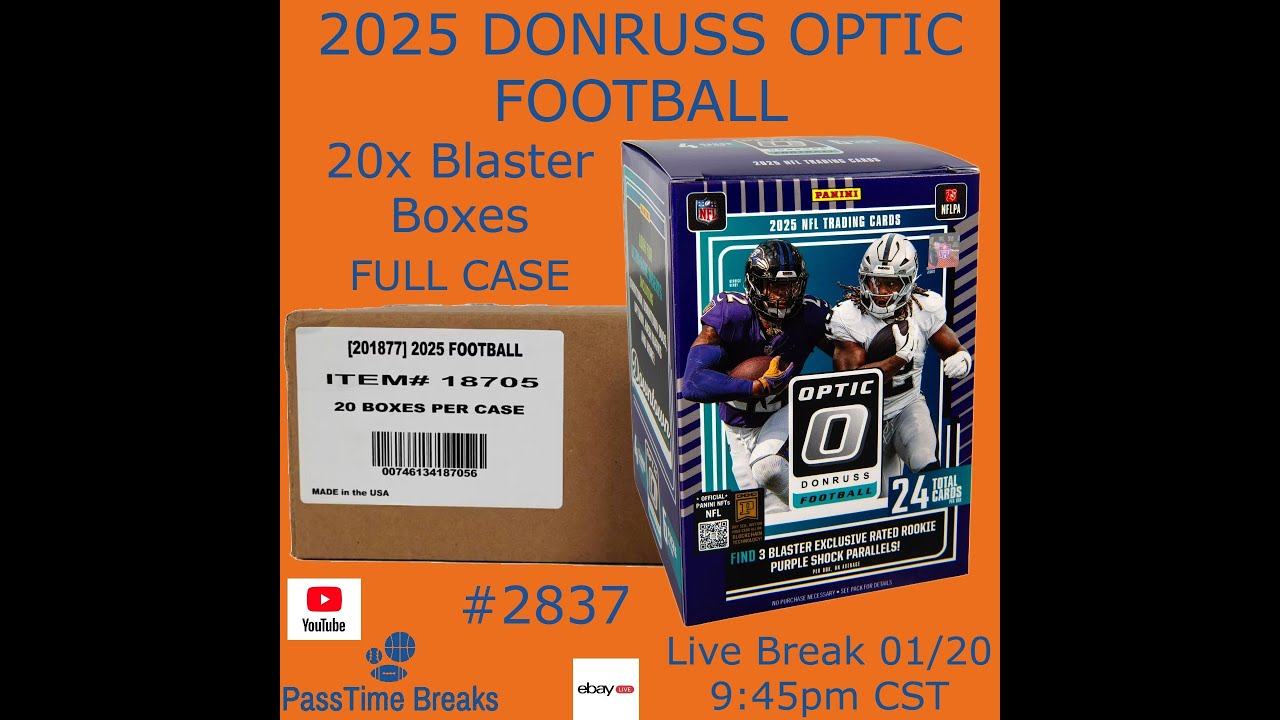01/20 - DOWNTON HUNTING! 2025 DONRUSS OPTIC NFL - 20x Blaster Box - 1x CASE #2837 LIVE BREAK