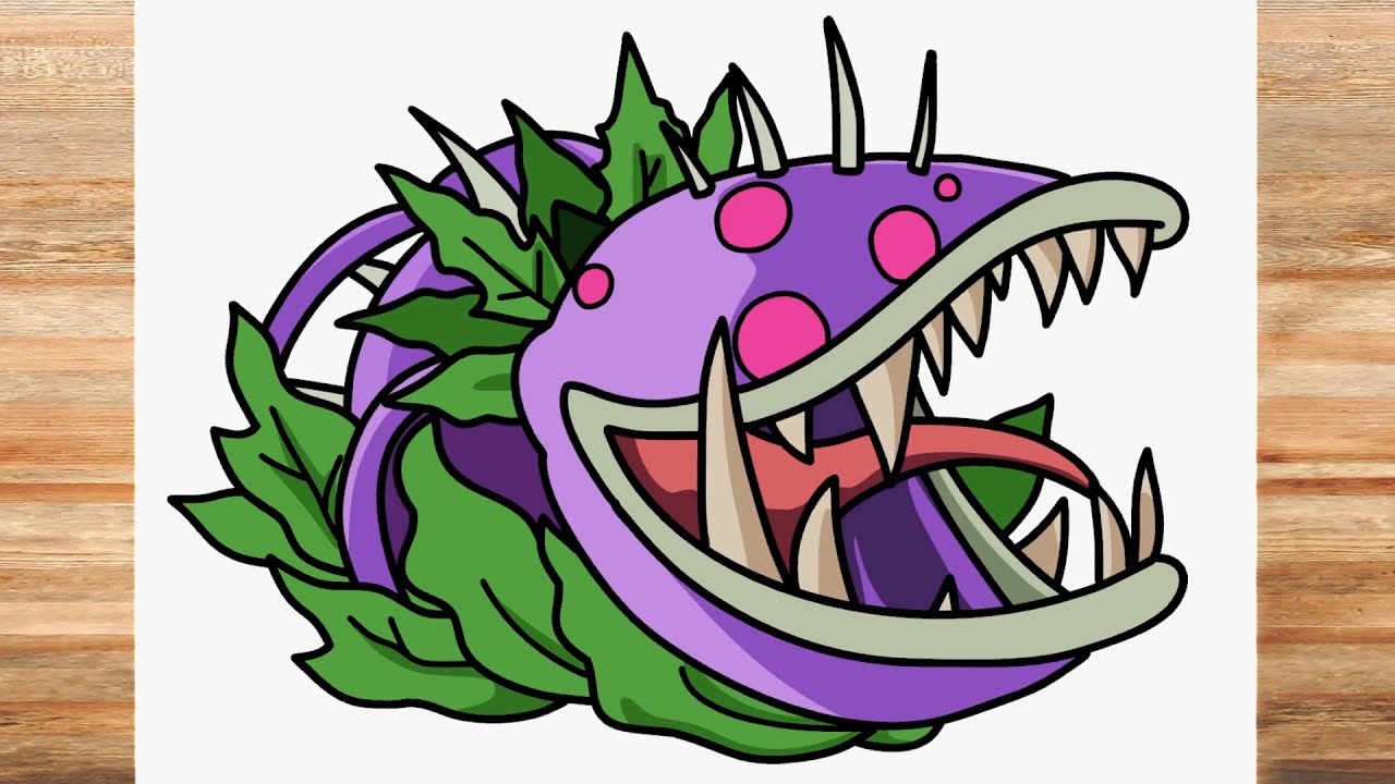 Como dibujar a la MEGA CARNIVORA TITANICA de PVZ FUSION Plants vs Zombies