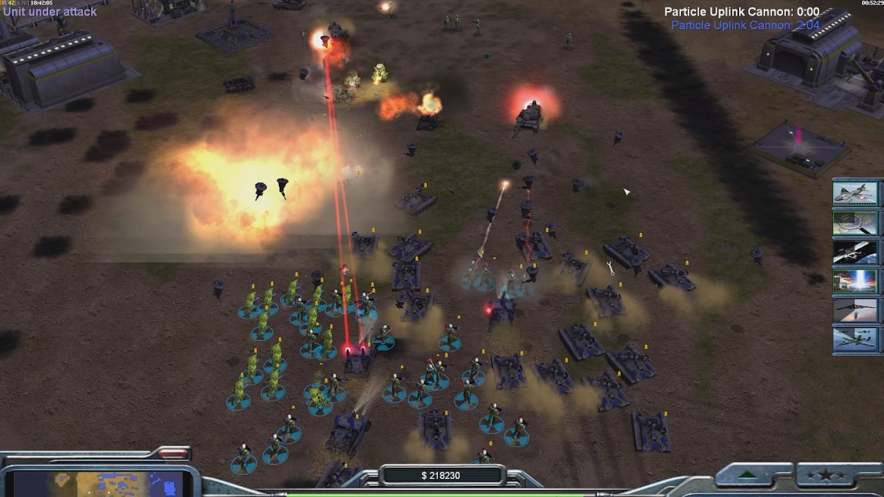 USA Laser - Command & Conquer Generals Zero Hour - 1 против 7, сложный геймплей