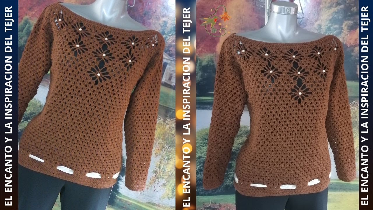 "BONITO Y FACIL SUETER A CROCHET"  TABLA PARA TODAS LAS TALLAS EN EL VIDEO
