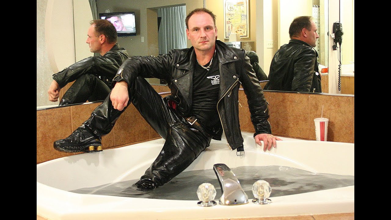 Taken a Bath with Black Leather and Nike Shox in a Hotel