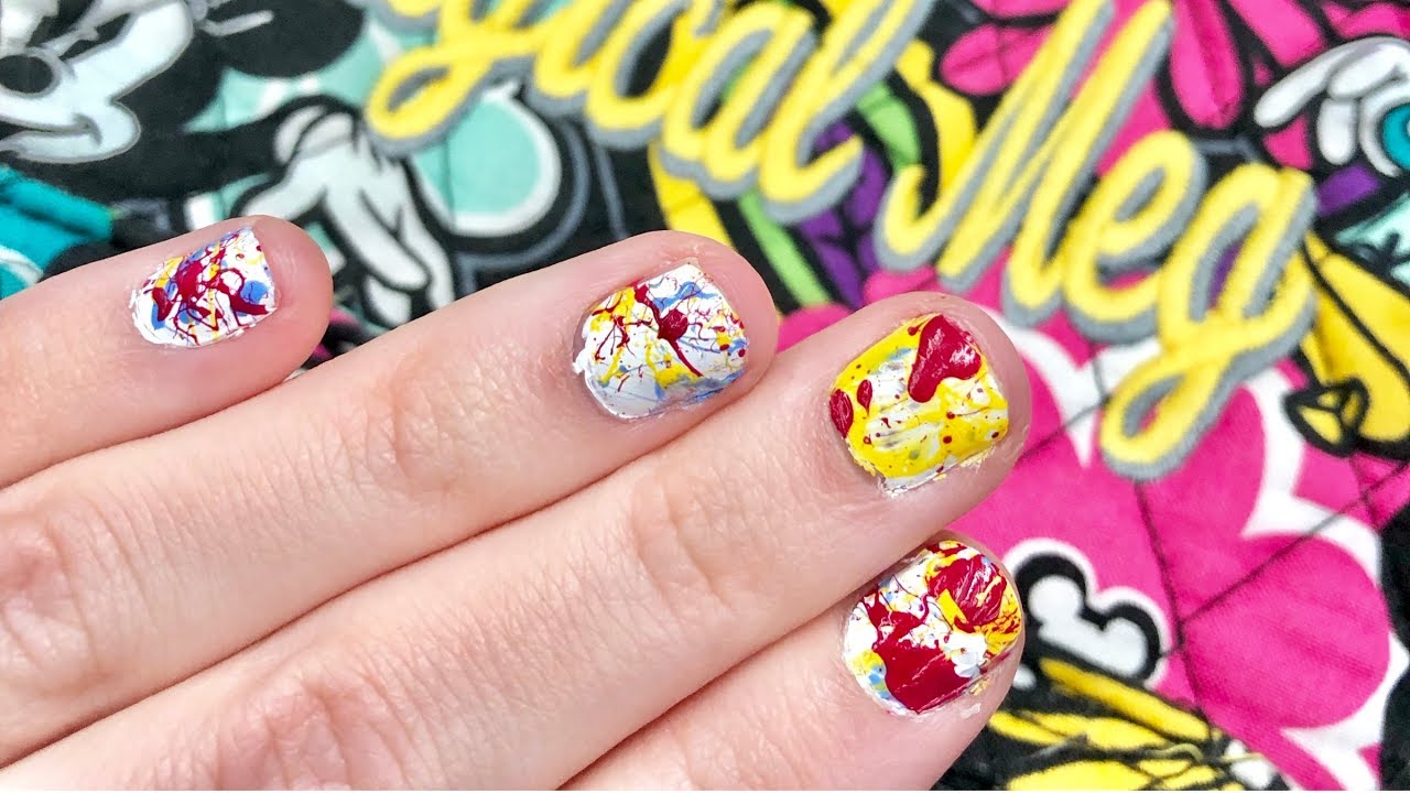 DISNEY NAIL ART! Epcot International Festival of the Arts - Paint Splatter Nails!