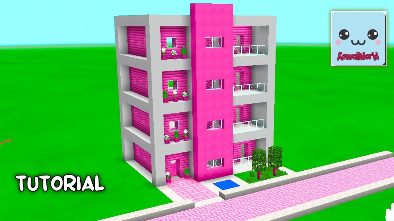 Kawaii world - Build Pink hotel 4 floors with pool 🥰