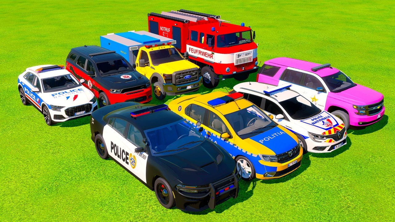 TRANSPORTING AND DRIVEN 5 POLICE, AMBULANCE, FIRE DEPARTMENT, RESCUE CARS VOL 9