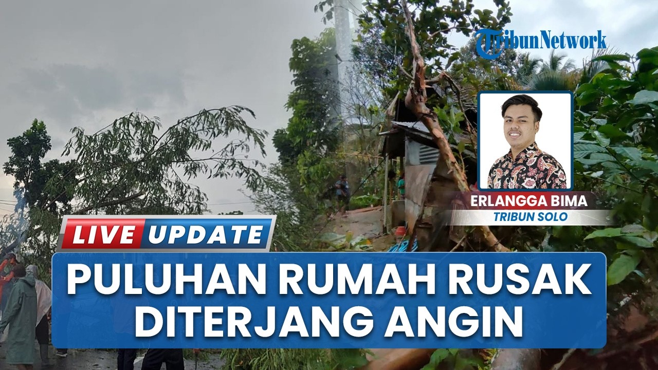 Hujan Lebat dan Angin Kencang Landa Wonogiri: 8 Kecamatan Terdampak, Puluhan Rumah Rusak