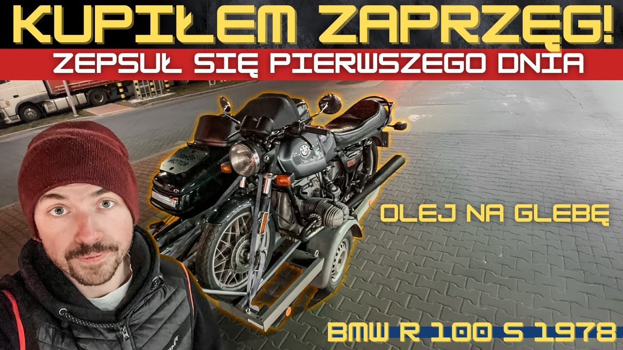 KUPIŁEM BMW R 100 Z 1978 roku z wózkiem. JEST AWARIA, A MIAŁ JEŹDZIĆ. OLEJ Z SILNIKA