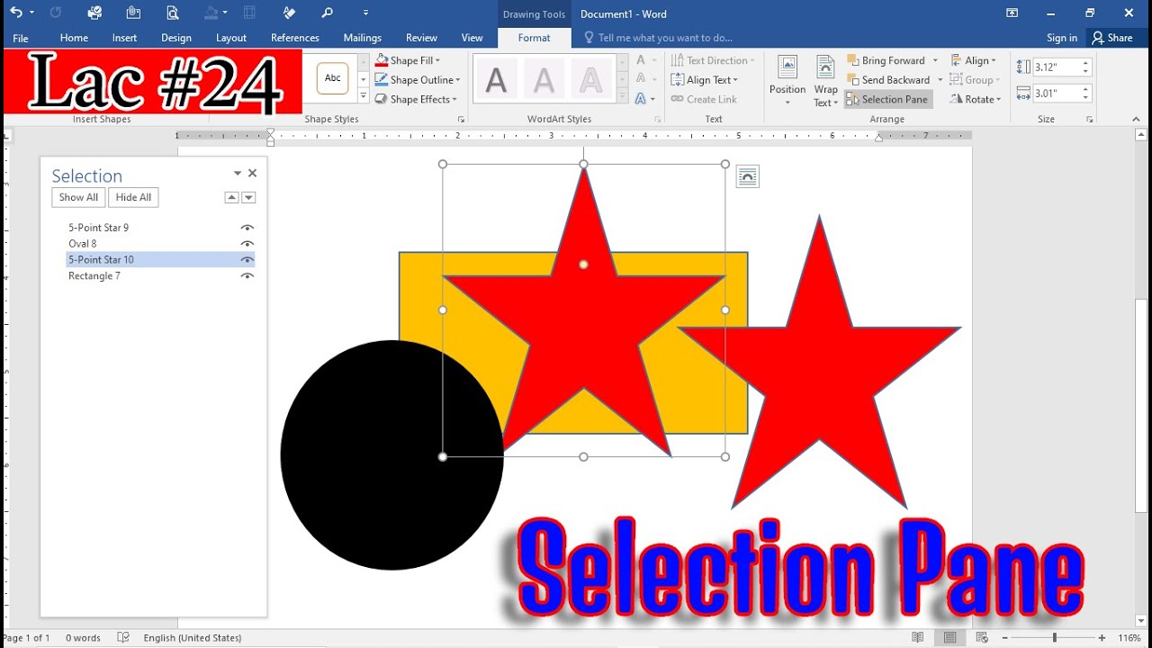 How to use selection pane options in MS word || selection pane all options Urdu/Hindi
