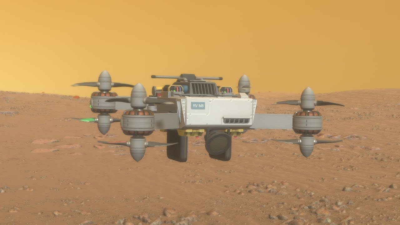 KSP KAL-controlled foldable octocopter on Duna