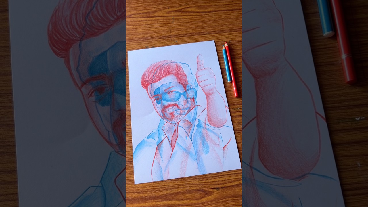 Thalapathy Vijay &hearts;️MGR💙 3D drawing || #3dart
