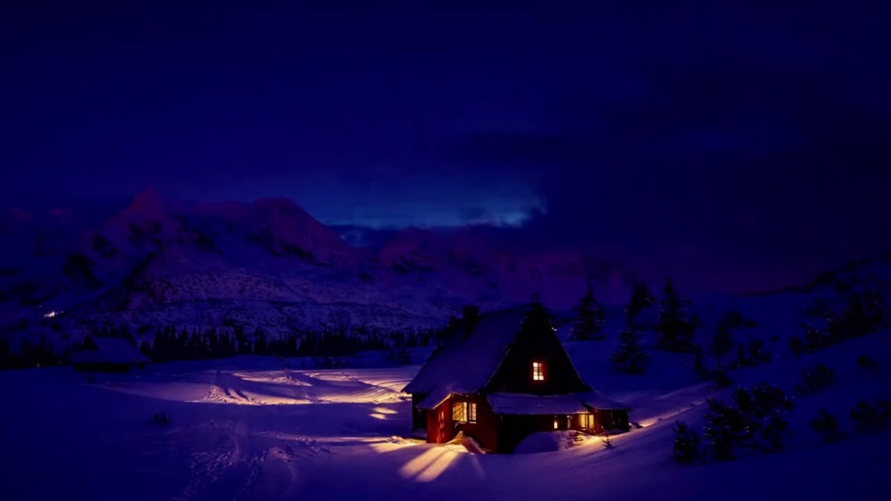Slovenia Night 🌙 | 3 Hours of Calm Winter Ambience ❄️ Cozy Alpine Cabin for Deep Sleep