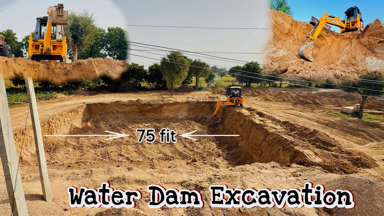 JCB 3DX Digging a Massive 12ft Deep Pit | 4 Tractors Working Together!