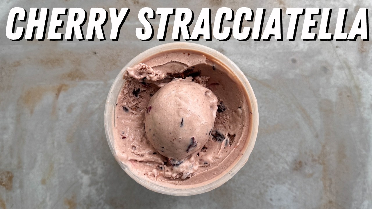 Roasted Cherry Stracciatella Ice Cream (Cherry Garcia!)