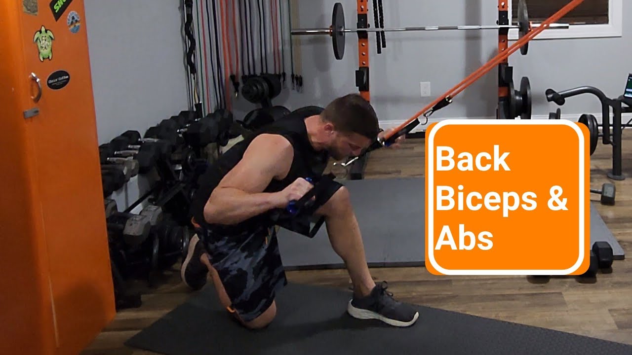 Back and Biceps and abs workout at home