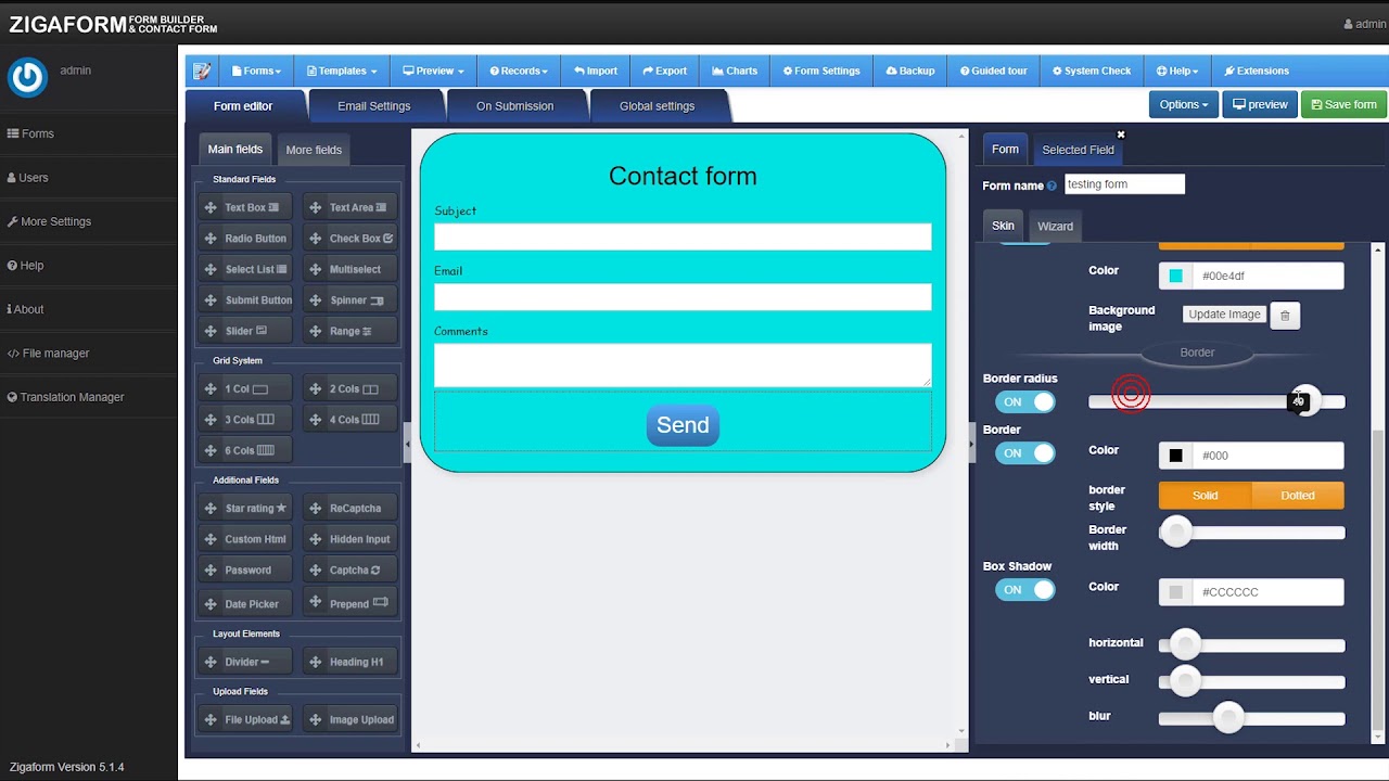 how to create a contact form using Zigaform PHP Form Builder v5