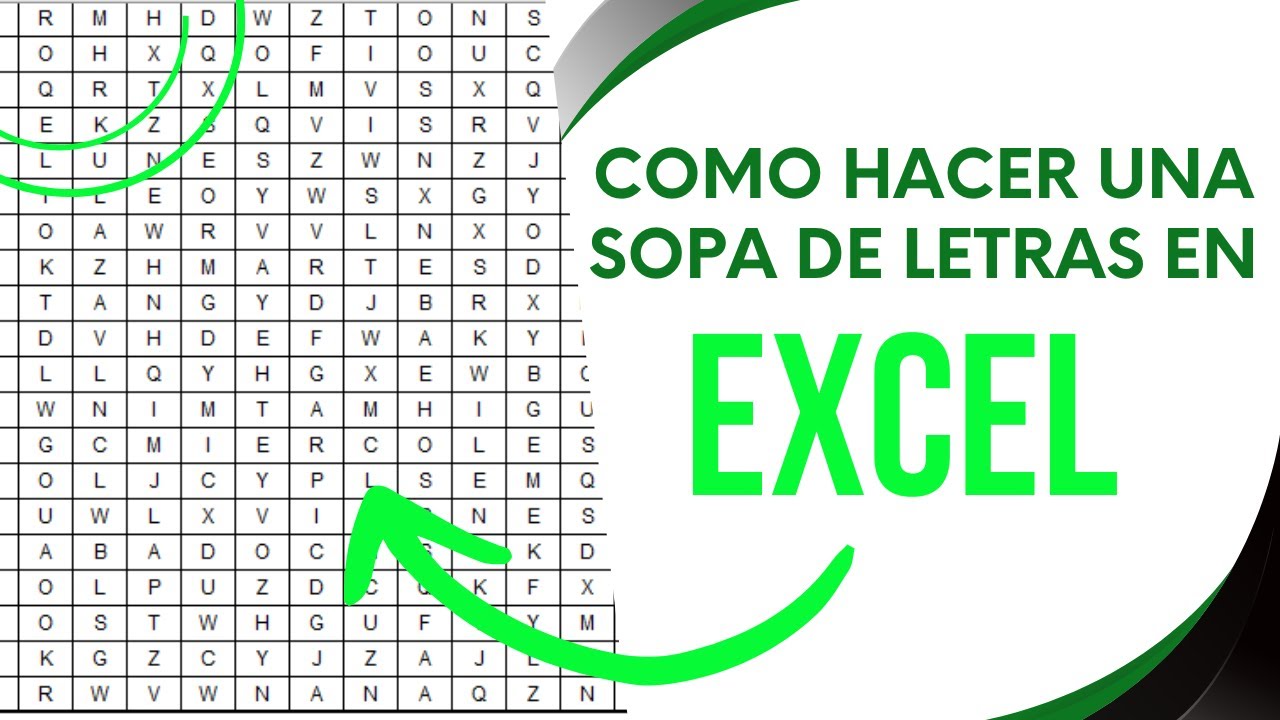 COMO HACER UNA SOPA DE LETRA EN EXCEL📚