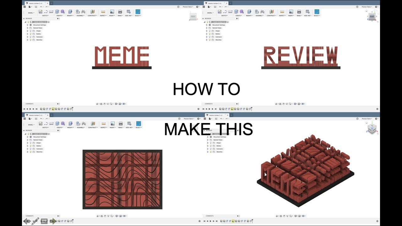 how to make the meme review cube in fusion 360 (tutorial)