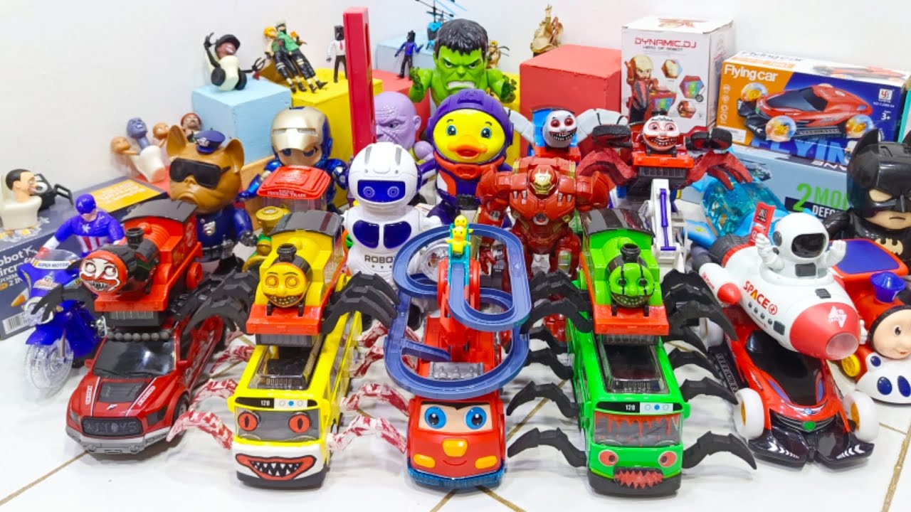 Bermain Mobilan Choo Choo Charles, Tayo Bus Eater, Thomas Exe, Robot Dance Astronot, Pesawat Airline