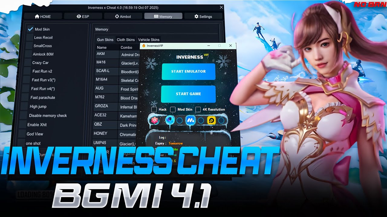 INVERNESS CHEAT | BGM! EMULATOR H&Acirc;CK 4.1 | PLAY BGMI ON PC | 100% SAFE |