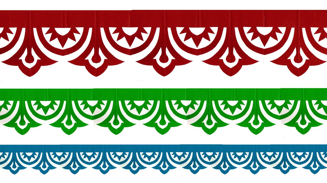 Paper chain flowers | Paper cutting | Bulletin board border design