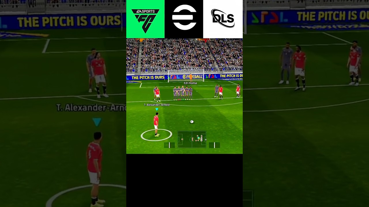 Fc mobile Vs efootball Vs DLS Free Kick Challenge 🥵🔥 #fcmobile#fifa#fifamobile#efootball#pes