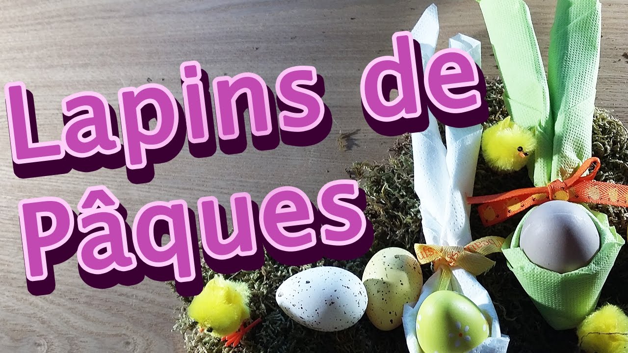 tuto pliage de serviette en papier facile lapin paques