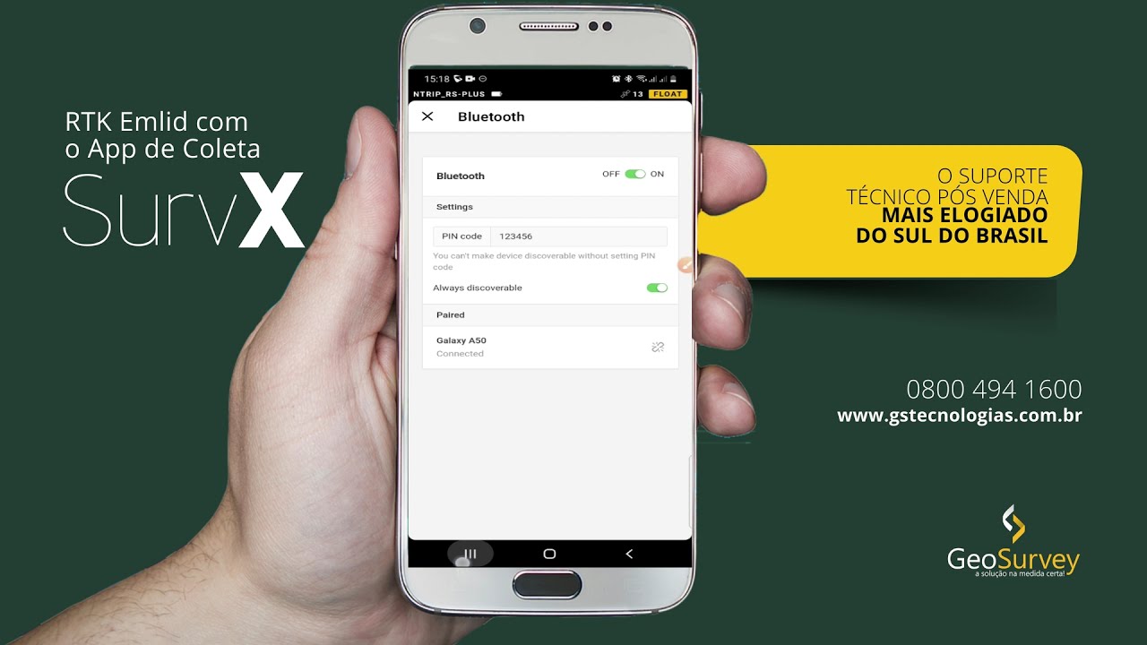 RTK Emlid com App de Coleta SurvX - Configurar Bluetooth [GeoSurvey]
