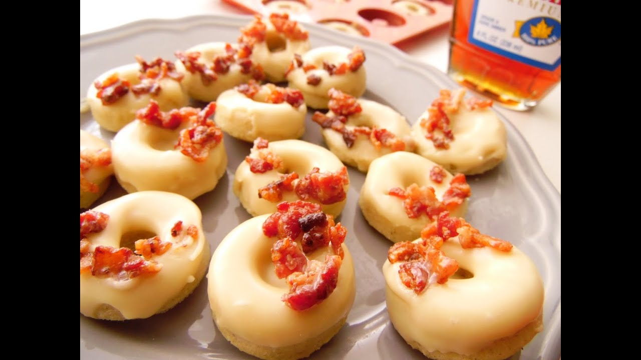 Mini Maple Bacon Cake Doughnuts