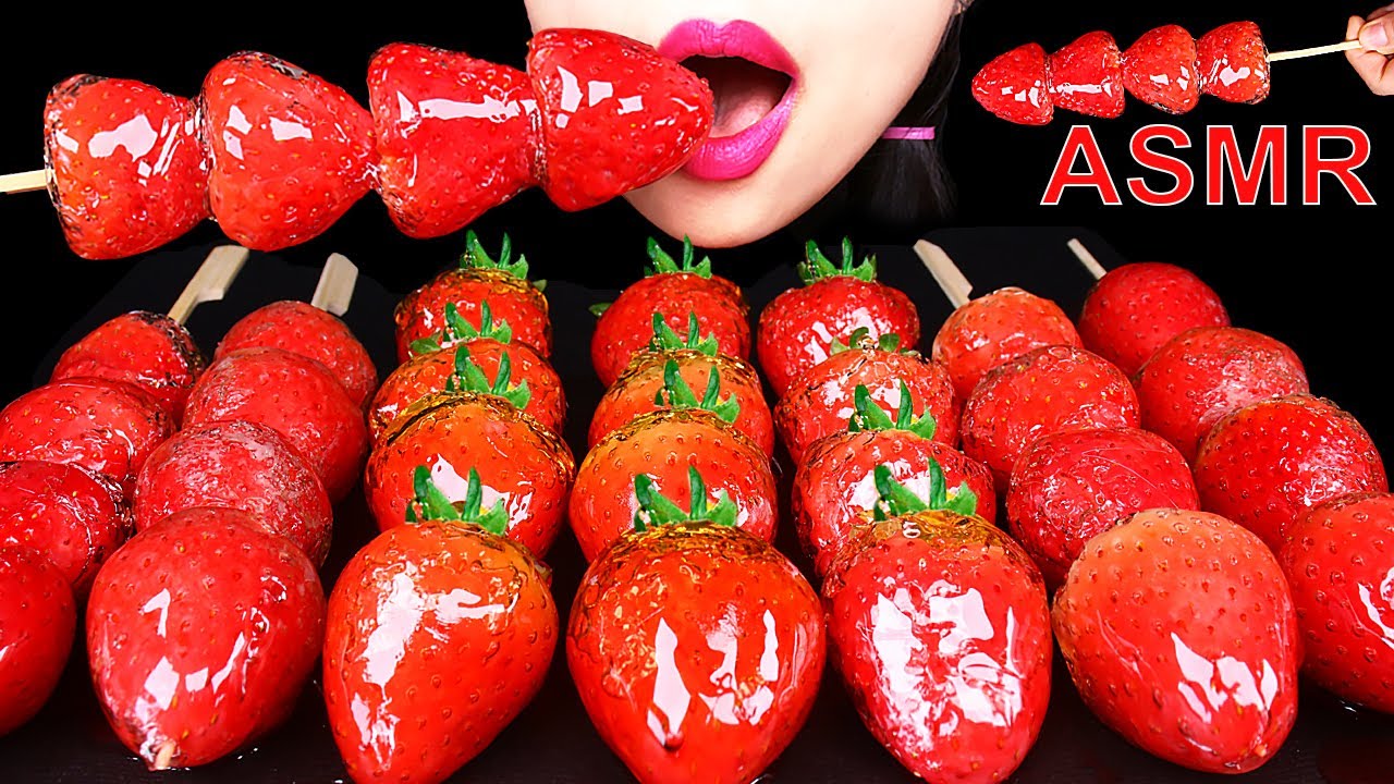 ASMR TANGHULU MUKBANG *CANDIED FRUITS / CANDIED STRAWBERRY 과일 탕후루 딸기 탕후루 먹방 EATING SOUNDS 食べ放送 糖葫蘆吃播