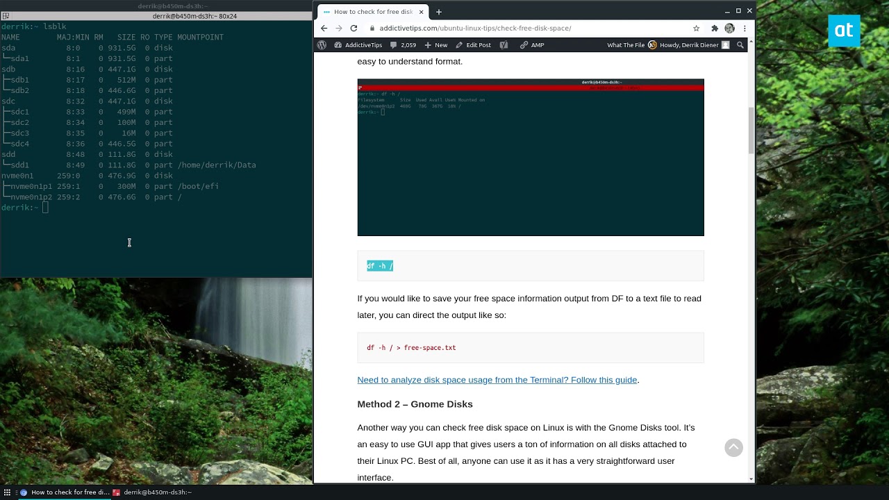 How to check for free disk space on Linux