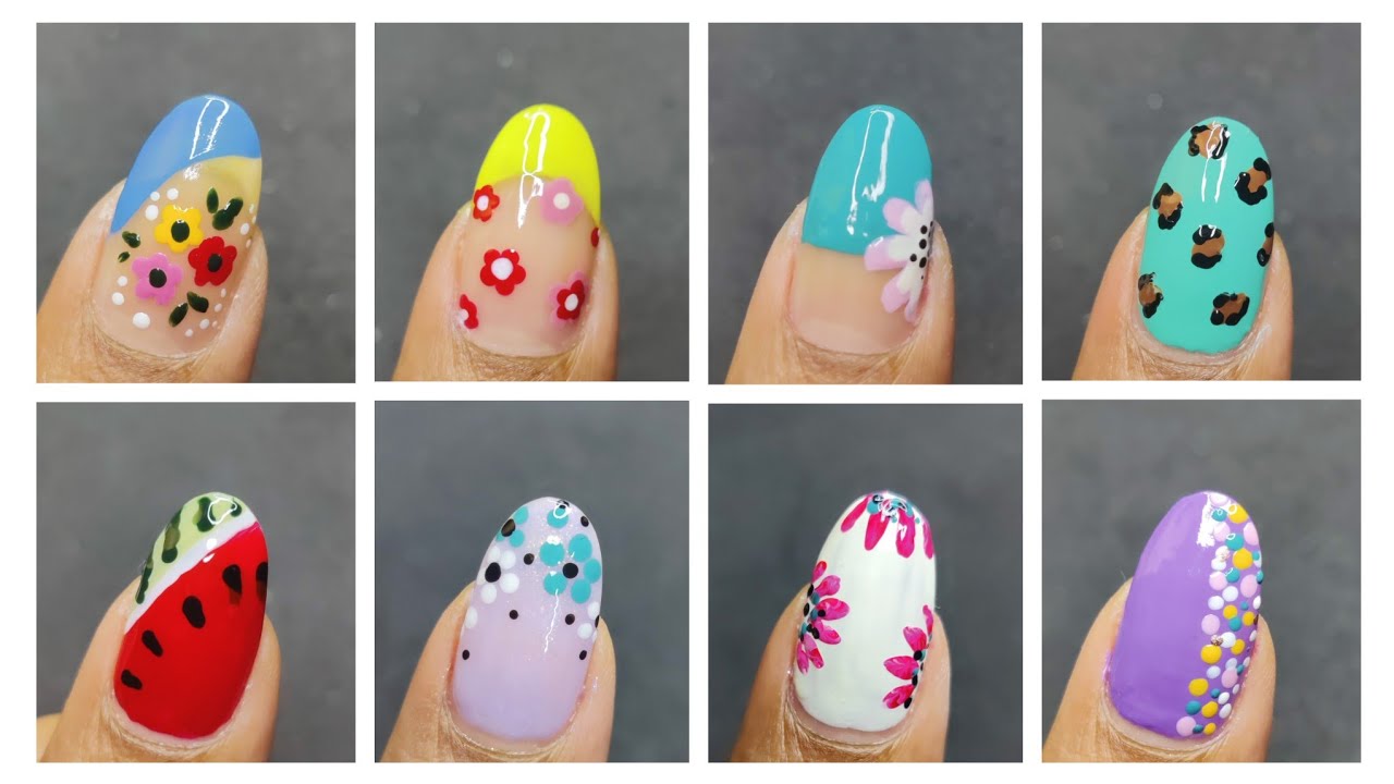 Top 8 Simple Nail Art at home  😎 Summer Nail Art 24