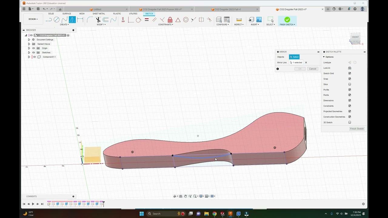 Video 1 CO2 Dragster Fusion360