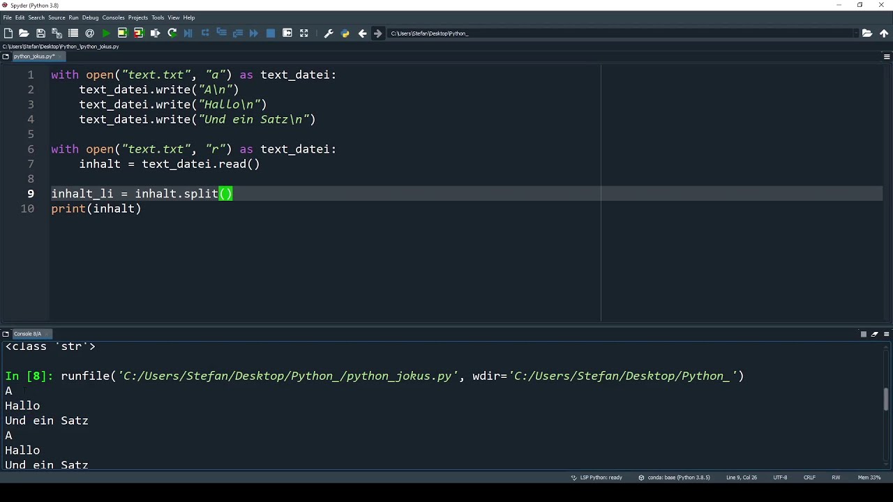 26. Python .txt lesen und schreiben