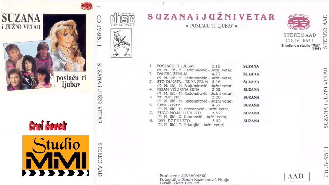 Suzana Jovanovic i Juzni Vetar - Crni covek (Audio 1995)