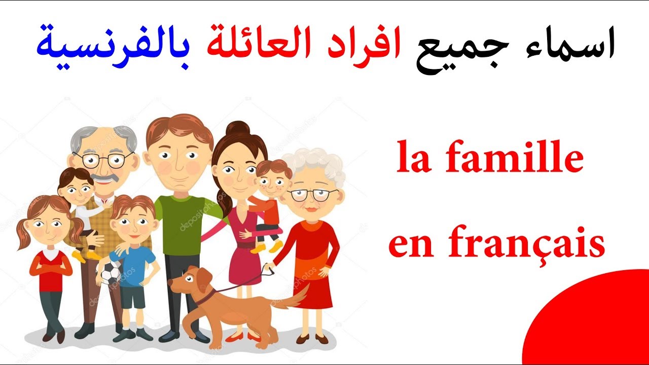 اسماء جميع افراد العائلة بالفرنسية مترجمة مع النطق  les noms des membres de la famille
