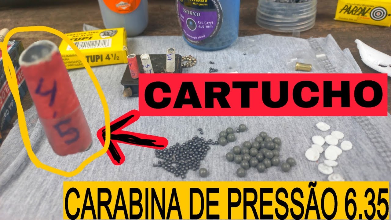 Como fazer cartucho para carabina de pressão.  6.35mm