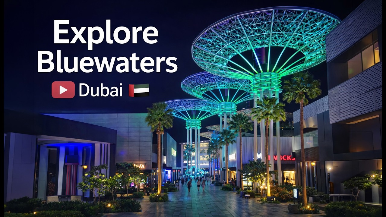 Bluewaters Island Dubai Night Walk 4K 🇦🇪 | Ain Dubai, Restaurants & Waterfront Promenade